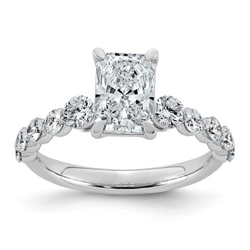 14kw 2 1/3ct Cert Radiant LabGrown Dia VS+ F+ w/ Round Sides Comp Ring