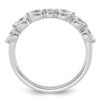 14kw 5/8ct Lab Grown Dia VS+ F+ Pear Shape Stones Comp Wedding Band — alternate view