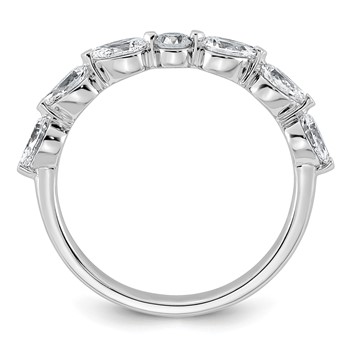 14kw 7/8ct Lab Grown Dia VS+ F+ Pear Shape Stones Comp Wedding Band — alternate view