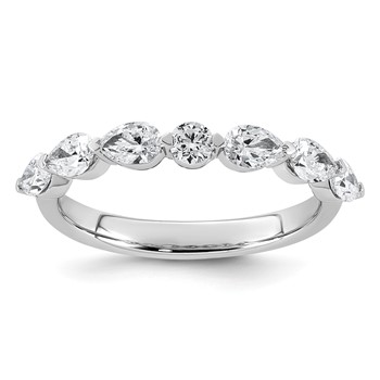 14kw 7/8ct Lab Grown Dia VS+ F+ Pear Shape Stones Comp Wedding Band