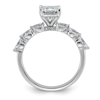 14kw 2 1/8ct Cert Radiant Ctr Lab Grown Dia VS+ F+ w/ Pear Sides Comp Ring — alternate view