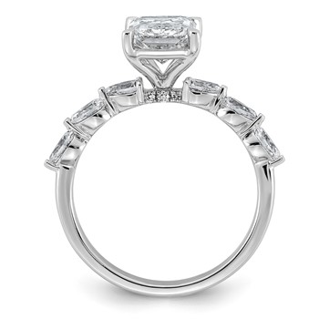 14kw 2 5/8ct Cert Radiant Ctr LabGrown Dia VS+ F+ w/ Pear Sides Comp Ring — alternate view