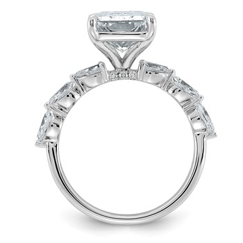 14kw 4 7/8ct Cert Radiant Ctr LabGrown Dia VS+ F+ w/ Pear Sides Comp Ring — alternate view