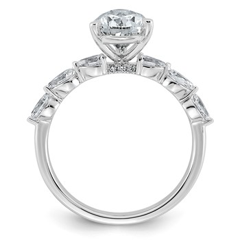 14kw 2 5/8ct Cert Pear Ctr Lab Grown Dia VS+ F+ w/ Pear Sides Comp Ring — alternate view