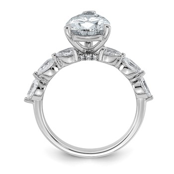 14kw 3 7/8ct Cert Pear Ctr Lab Grown Dia VS+ F+ w/ Pear Sides Comp Ring — alternate view