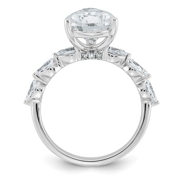 14kw 4 7/8ct Cert Pear Ctr Lab Grown Dia VS+ F+ w/ Pear Sides Comp Ring — alternate view