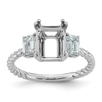 14kw 3/4ct Lab Grown Dia VS+ F+ Semi-mount Ring