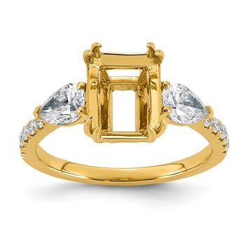 14ky 1ct Lab Grown Dia VS+ F+ Semi-mount Ring