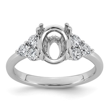 14kw 1ct Lab Grown Dia VS+ F+ Hidden Halo Semi-mount Ring