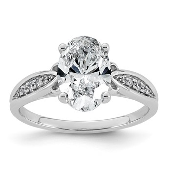 14kw 2 1/8ct Cert Oval Center Lab Grown Dia VS+ F+ Engagement Ring