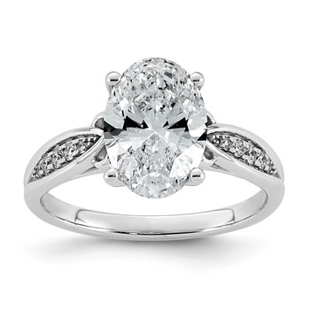 14kw 2 5/8ct Cert Oval Center Lab Grown Dia VS+ F+ Engagement Ring