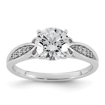 14kw 1 5/8ct Cert Round Center Lab Grown Dia VS+ F+ Engagement Ring