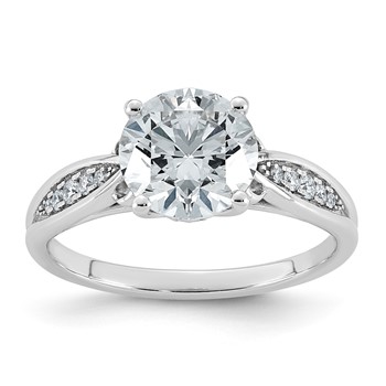 14kw 2 1/8ct Cert Round Center Lab Grown Dia VS+ F+ Engagement Ring
