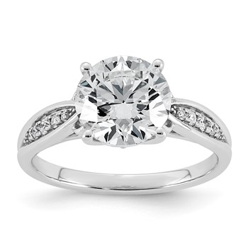 14kw 2 5/8ct Cert Round Center Lab Grown Dia VS+ F+ Engagement Ring