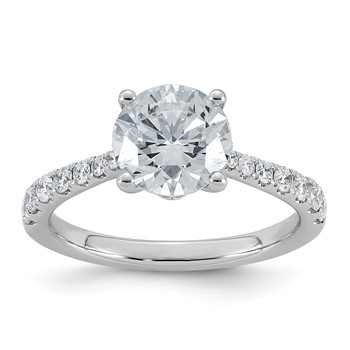 14kw 2 1/3ct Cert Round Center Lab Grown Dia VS+ F+ Engagement Ring