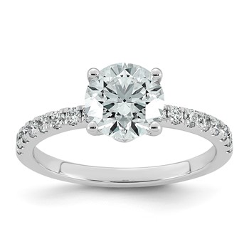 14kw 1 3/4ct Cert Round Center Lab Grown Dia VS+ F+ Comp Ring