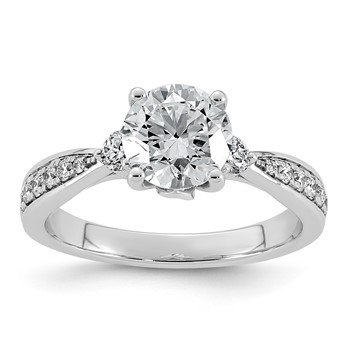 14kw 1 3/4ct Cert Round Center Lab Grown Dia VS+ F+ Comp Ring