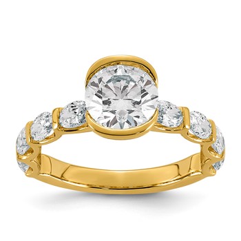 14ky 2 1/2ct Cert Round Center Lab Grown Dia VS+ F+ Comp Ring