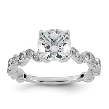 14kw 1 7/8ct Cert Round Center Lab Grown Dia VS+ F+ Comp Ring