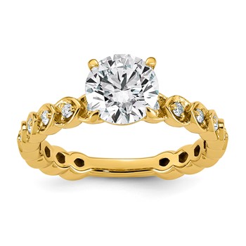 14ky 1 3/4ct Cert Round Ctr Lab Grown Dia VS+ F+ Comp Ring