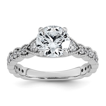14kw 1 7/8ct Cert Round Ctr Lab Grown Diamond VS+ F+ Comp Ring