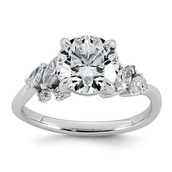 14kw 2 1/2ct Cert Round Center Lab Grown Dia VS+ F+ Comp Ring