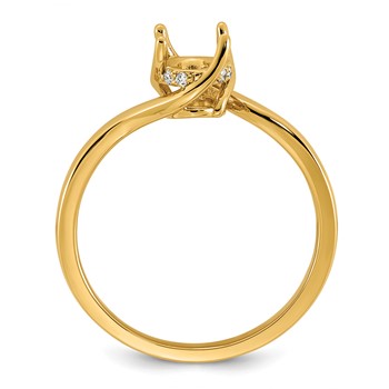 14ky Oval Center Lab Grown Dia VS+ F+ Semi-mount Twist Ring — alternate view