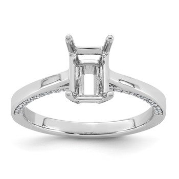 14kw 1/5ct Emerald-cut Center Lab Grown Dia VS+ F+ Semi-mount Ring