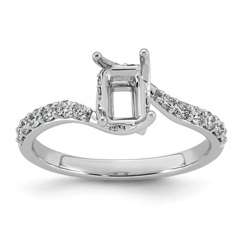 14kw 1/3ct Round Center Lab Grown Dia VS+ F+ Semi-mount Twist Ring