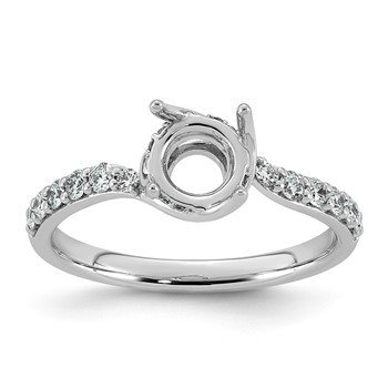 14kw 1/3ct Oval Center Lab Grown Dia VS+ F+ Semi-mount Twist Ring