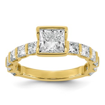 14ky Cert Princess Center Lab Grown Dia VS+ F+ Comp Eng Ring