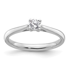 Image of True Origin 14k White Gold 1/4 carat Lab Grown Diamond VS+ F+ Round Solitaire Engagement Ring