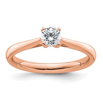 14k Rose Gold Round Solitaire Engagement Polished Mounting