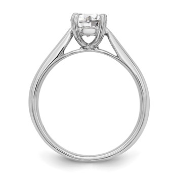 14k White Gold 1 carat (6.50 mm) 4-Prong Round Solitaire Engagement Ring Mounting — alternate view