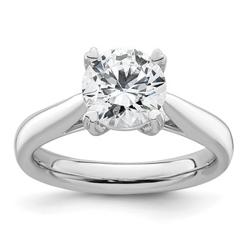 14k White Gold 2 carat (8.20 mm) 4-Prong Round Solitaire Engagement Ring Mounting