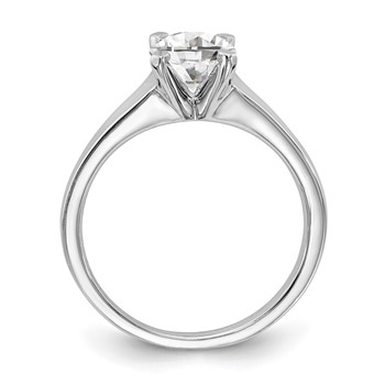 14k White Gold 1 carat (6.50 mm) 4-Prong Round Solitaire Engagement Ring Mounting — alternate view