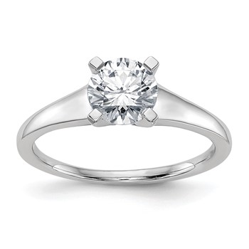 14k White Gold 1 carat (6.50 mm) 4-Prong Round Solitaire Engagement Ring Mounting