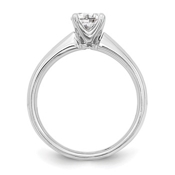14k White Gold 1 carat (6.50 mm) 4-Prong Round Solitaire Engagement Ring Mounting — alternate view