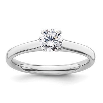 14k White Gold 1/2 carat (5.20 mm) 4-Prong Round Solitaire Engagement Ring Mounting