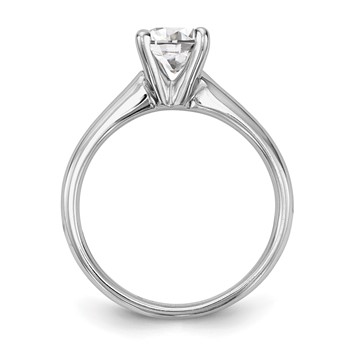 14k White Gold 1 carat (6.50 mm) 4-Prong Round Solitaire Engagement Ring Mounting — alternate view