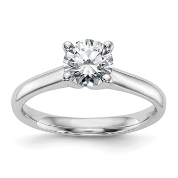 14k White Gold 1 carat (6.50 mm) 4-Prong Round Solitaire Engagement Ring Mounting