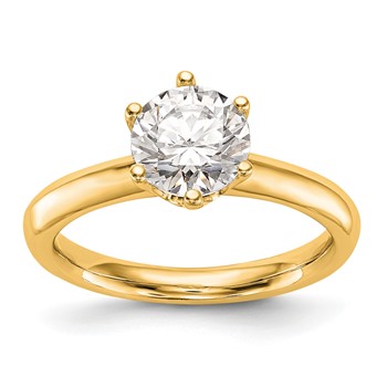 14K two tone Solitaire Eng Ring Mtg, yellow shank, white head
