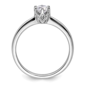 14k White Gold 1/3 carat (4.50 mm) 6-Prong Round Solitaire Engagement Ring Mounting — alternate view
