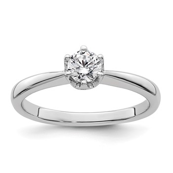 14k White Gold 1/3 carat (4.50 mm) 6-Prong Round Solitaire Engagement Ring Mounting