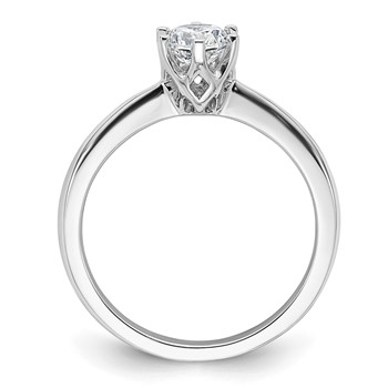 14k White Gold 1/2 carat (5.20 mm) 6-Prong Round Solitaire Engagement Ring Mounting — alternate view