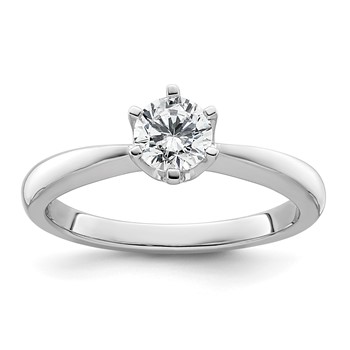 14k White Gold 1/2 carat (5.20 mm) 6-Prong Round Solitaire Engagement Ring Mounting