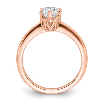 14k Rose Gold Solitaire Engagement Ring Mounting — alternate view