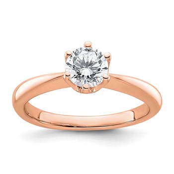 14k Rose Gold Solitaire Engagement Ring Mounting