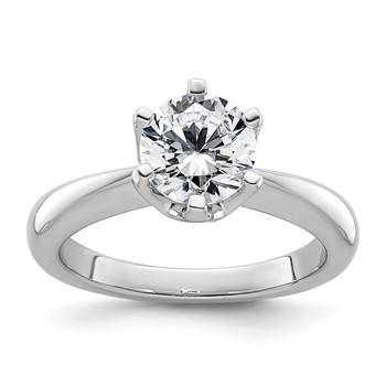 14k White Gold 1.5 carat (7.50 mm) 6-Prong Round Solitaire Engagement Ring Mounting