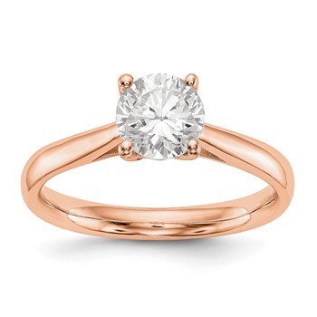14k Rose Gold Solitaire Engagement Ring Mounting